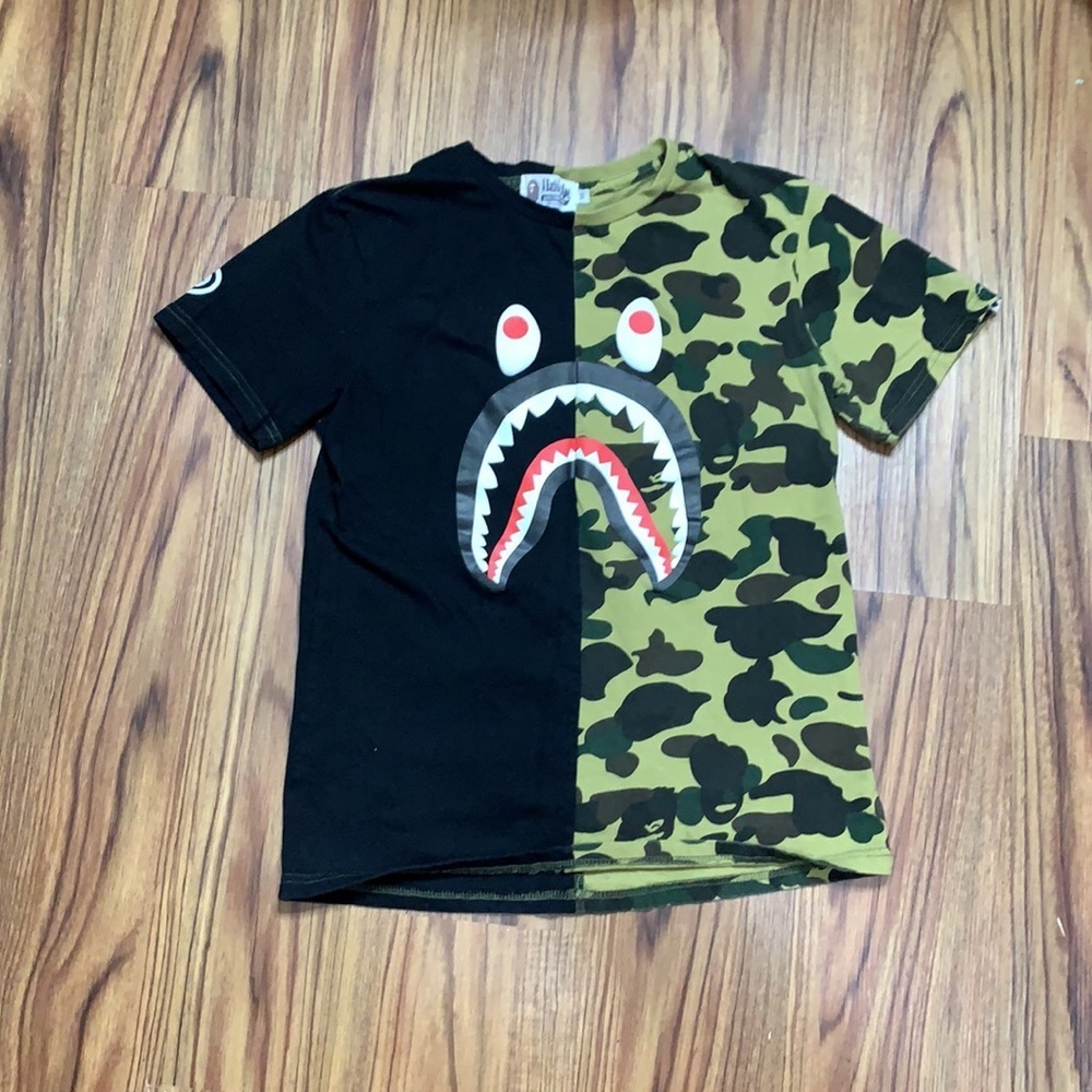 A Bathing Bape Women Split TShirt Camo/Black (M) - Picture 4 of 14